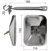 Зеркало заднего вида ISUZU GIGA / HOWO / FOTON с креплением (152x114mm) <b>SAT SL-972</b>