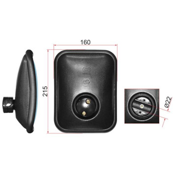 Зеркало нижнего вида HINO / MITSUBISHI / MERCEDES / MAN / DAF (215x160mm) <b>SAT SL-998</b>