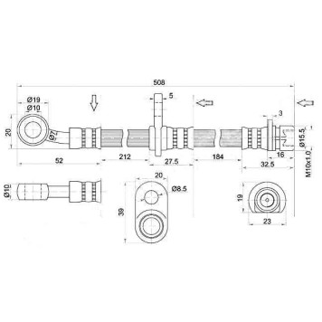 Шланг тормозной передний (Таиланд) HONDA HR-V 98-05 лев.=прав. <b>SAT ST-01464-S2H-000</b>