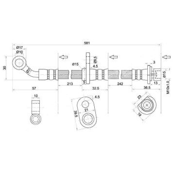 Шланг тормозной передний (Таиланд) HONDA CIVIC 01- прав. <b>SAT ST-01464-S5A-J02</b>