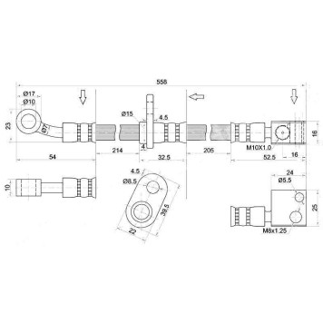Шланг тормозной передний (Таиланд) HONDA CITY / FIT / JAZZ 01- / AIRWAVE / PARTNER 05- прав. <b>SAT ST-01464-SAA-000</b>