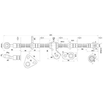 Шланг тормозной передний (Таиланд) HONDA CIVIC / INTEGRA / DOMANI 91- прав. <b>SAT ST-01464-SR3-030</b>
