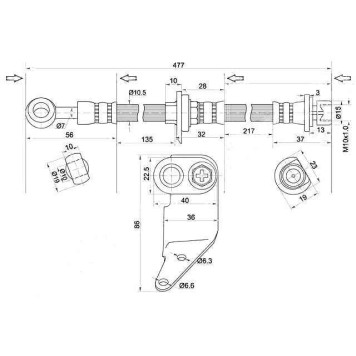 Шланг тормозной передний (Таиланд) HONDA ODYSSEY / AVANCIER / ACCORD / TORNEO CF# / CL# / CH# 99- лев. <b>SAT ST-01465-S2X-000</b>