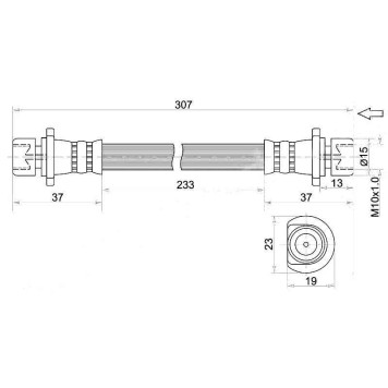 Шланг тормозной задний (Таиланд) HONDA CIVIC / STREAM 01-06 лев.=прав. <b>SAT ST-01466-S5A-000</b>