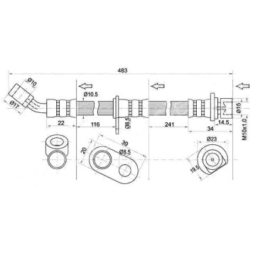 Шланг тормозной задний (Таиланд) HONDA ACCORD 02- прав. <b>SAT ST-01466-SEA-E00</b>