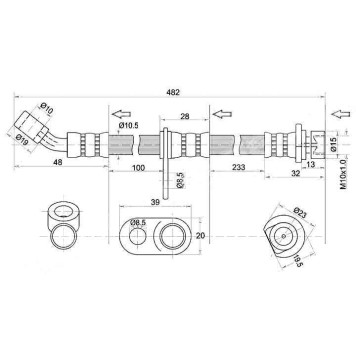 Шланг тормозной задний (Таиланд) HONDA ACCORD / TORNEO 98-02 лев. <b>SAT ST-01468-S0A-000</b>