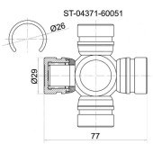 Крестовина кардана FR TOYOTA LCR UZJ100 / HDJ100 ATM, Dyna LY2## <b>SAT ST-04371-60051</b>