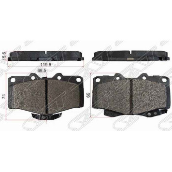 Колодки тормозные перед TOYOTA LAND CRUISER PRADO / SURF 96-02 / FORTUNER / HILUX 04- <b>SAT ST-04465-35240</b>