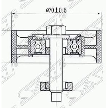 Обводной ролик приводного ремня FORD FOCUS / MAVERICK / MAZDA TRIBUTE 2,0 <b>SAT ST-1049577</b>-1