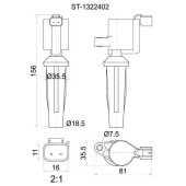 Катушка зажигания MAZDA 3 2.0 LF BK 04- / TRIBUTE 2.3 L3-VE 04- / FORD FOCUS II / C-MAX 1.8 / 2.0 04- <b>SAT ST-1322402</b>