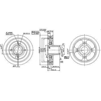 Шкив коленвала TOYOTA DYNA / GRAND / HIACE / SURF / LAND CRUISER PRADO / REGIUS 1RZ# / 2RZ# / 3RZF# <b>SAT ST-13408-75030</b>