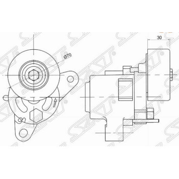 Натяжитель приводного ремня MITSUBISHI ASX / LANCER / OUTLANDER / RVR 07- <b>SAT ST-1345A090</b>-1