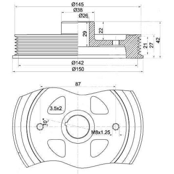 Шкив коленвала TOYOTA AURIS / AVENSIS / COROLLA / AXIO / ALTIS / NOAH / ALLION / PRIUS / RAV4 / WISH / YARIS 1ZR / 2ZR / 3ZR <b>SAT ST-13470-37020</b>