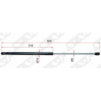 Амортизатор крышки багажника FORD FOCUS II универсал 05-11 <b>SAT ST-1349309</b>