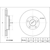 Диск тормозной передний Ford Focus II 05-, C-Max 03-07, Volvo C30 / S40 / V50 05- <b>SAT ST-1373369</b>