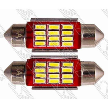 Лампа дополнительного освещения 12V C5W 9x36мм Canbus LED (Комплект 2 шт.) <b>SAT ST-175-0076</b>