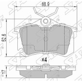 Колодки тормозные зад SKODA OCTAVIA 97- / YETI 09- / AUDI A4 01-08 / A6 97-05 / VOLKSWAGEN SCIROCCO 08- / RENAULT FLUE <b>SAT ST-1J0698451P</b>