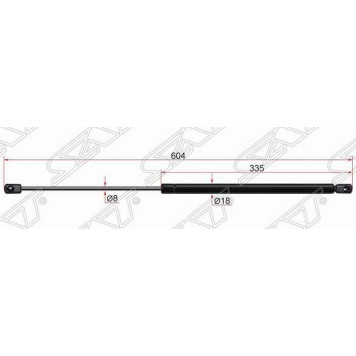 Амортизатор крышки багажника SKODA OCTAVIA III 04-13 <b>SAT ST-1Z5827550</b>