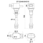 Катушка зажигания NISSAN Y11 / W11 / M12 / T30 / P12 / J31 / C24 / U30 / Z50 QR20DE / QR25DE 00- (4) <b>SAT ST-22448-8H315</b>