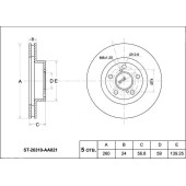 Диск тормозной перед SUBARU LEGASY BC / BD / BG / BH / BE / BH 89-03 / IMPREZA GD / GF / GG 92-07 <b>SAT ST-26310-AA021</b>