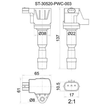 Катушка зажигания HONDA CITY ZX / JAZZ L15A1 04- <b>SAT ST-30520-PWC-003</b>