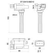 Катушка свечи SZ G16B Grand Vitata 98-05 <b>SAT ST-33410-66D10</b>