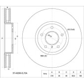 Диск тормозной передний Infiniti FX35 / 45 05- FX50 05-08 VQ35 / VK45, M35 / 45, 2WD / 4WD, 05- <b>SAT ST-40206-CL70A</b>