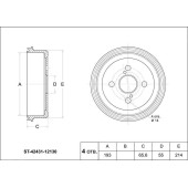 Барабан тормозной зад TOYOTA Corolla / Sprinter 2WD -95 AE10# / EE101 <b>SAT ST-42431-12130</b>