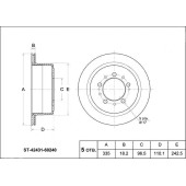 Диск тормозной зад TOYOTA Land Cruiser FZJ / HZJ105 (GEN) 98-07 <b>SAT ST-42431-60240</b>
