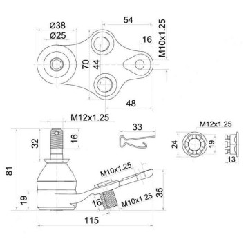 Шаровая нижняя перед. TOYOTA COROLLA2 / CORSA / CYNOS / PASEO / RAUM / SERA / STARLET / TERCEL 89-00 прав. <b>SAT ST-43330-19085</b>
