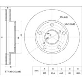 Диск тормозной передний TOYOTA Camry / Vista SV4#, 96- <b>SAT ST-43512-32280</b>