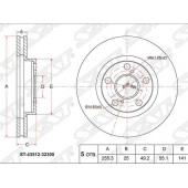 Диск тормозной передний TOYOTA Ardeo / Opa / Premio / Allion / Corona ZZV50 / #ZT240 / #CT10, ZZT230, AT19# / 21# <b>SAT ST-43512-32300</b>
