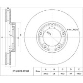 Диск тормозной перед TOYOTA DYNA / TOYOACE150 LY1## 96- / HIACE лев. / YH5# / 6# / 8# / 9# / 10# 87-01 <b>SAT ST-43512-35180</b>
