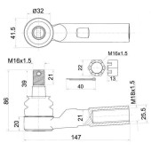 Наконечник рулевой TOYOTA DYNA 150 01- <b>SAT ST-45046-29405</b>