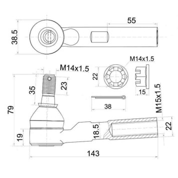 Наконечник рулевой TOYOTA HIACE 04- <b>SAT ST-45046-29456</b>