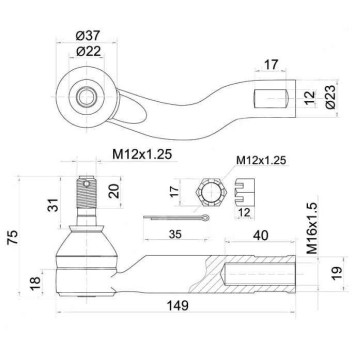 Наконечник рулевой TOYOTA OPA,PRIUS,CELICA,99- прав. <b>SAT ST-45046-49085</b>