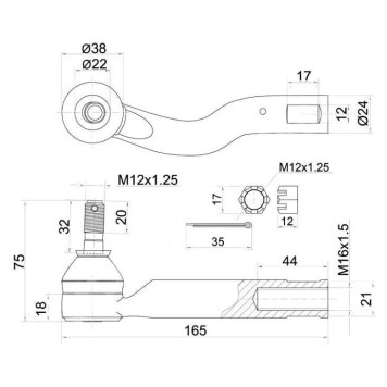 Наконечник рулевой TOYOTA IPSUM 01- RH-2WD / LH-4WD <b>SAT ST-45047-49055</b>