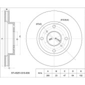 Диск тормозной перед HONDA CR-V RD1 AT 95- / ACCORD / TORNEO CF3 F18B <b>SAT ST-45251-S10-000</b>