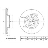 Диск тормозной перед HONDA ACCORD 2.0-2.4 CM2 / CL7 / 9 / CU# 02- / ACURA MDX YD1 J35A 03- / SABER UA5 J <b>SAT ST-45251-SEA-J01</b>
