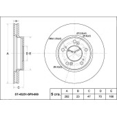Диск тормозной перед HONDA ODYSSEY RA1-5 / CR-V RD1 MT / HR-V GH# / SABER UA3 / AVANCIER TA1-3 / <b>SAT ST-45251-SP0-000</b>