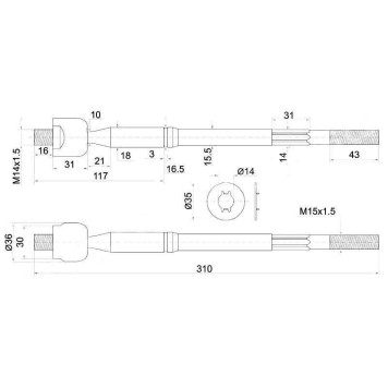 Тяга рулевая TOYOTA NOAH 2WD 01- <b>SAT ST-45503-80003</b>