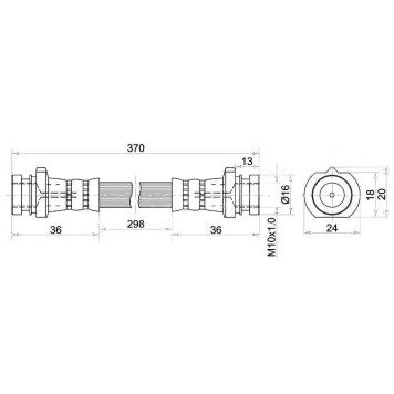 Шланг тормозной передний (Таиланд) NISSAN ATLAS / CONDOR 81- лев.=прав. <b>SAT ST-46204-89922</b>