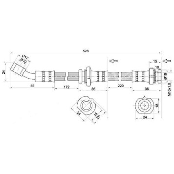 Шланг тормозной передний (Таиланд) NISSAN ALMERA / PRESEA / PULSAR / SUNNY / SENTRA 94-00 лев. <b>SAT ST-46210-0M017</b>