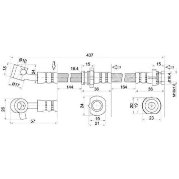 Шланг тормозной передний (Таиланд) NISSAN BLUEBIRD / PRIMERAI / NFINITI G20 94-01 лев. <b>SAT ST-46210-2J006</b>