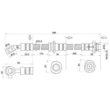 Шланг тормозной передний (Таиланд) NISSAN CEFIRO / WAGON / MAXIMA / INFINITII30 / I35 94- лев.=прав. <b>SAT ST-46210-4Y910</b>