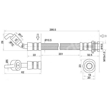 Шланг тормозной задний (Таиланд) NISSAN PRESAGE / TEANA 03-08 прав. <b>SAT ST-46210-9Y010</b>