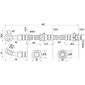 Шланг тормозной передний (Таиланд) NISSAN CUBE / MARCH / MICRA 97-02 лев.=прав. <b>SAT ST-46210-AN005</b>