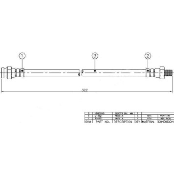 Шланг тормозной передний (Таиланд) NISSAN ATLAS / CONDOR 91 / PATROL 86- / RR VANETTE / LARGO 86-95 <b>SAT ST-46211-01A17</b>