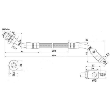 Шланг тормозной передний (Таиланд) NISSAN DATSUN / MISTRAL / PATHFINDER / TERRANO2 86- лев. <b>SAT ST-46211-31G11</b>