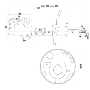 Стойка передняя TOYOTA COROLLA / AURIS / RUMION 07- прав. <b>SAT ST-48510-80385</b>
